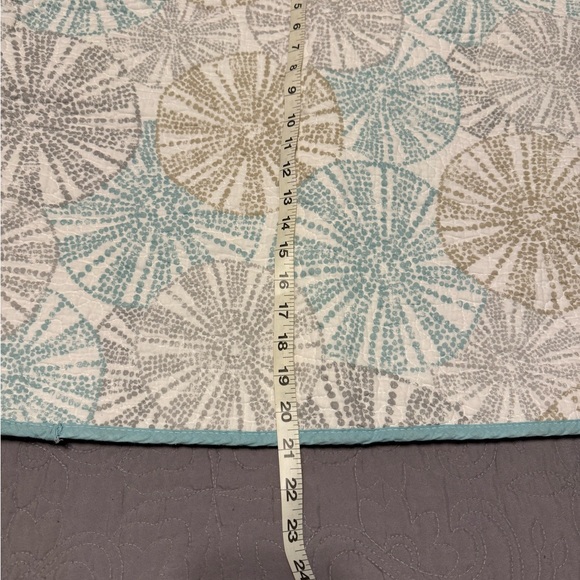 Pillow Shams Queen Set of 2 Tie closure Nicole Miller Aqua/Taupe/Grey Print - Picture 11 of 11